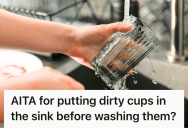He Tried To Help By Cleaning The Dishes, But His Wife Critiqued Where He Put The Coffee Cups. So His Nice Gesture Spiraled Into An Unfortunate Fight.