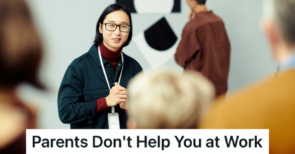 man working at an art gallery