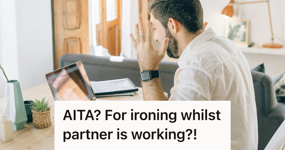 man working from home