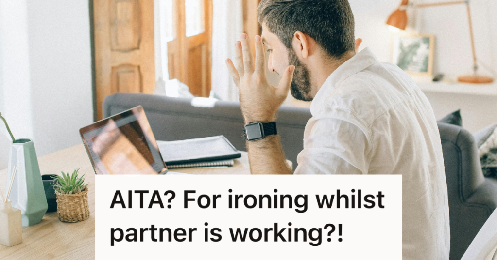 man working from home