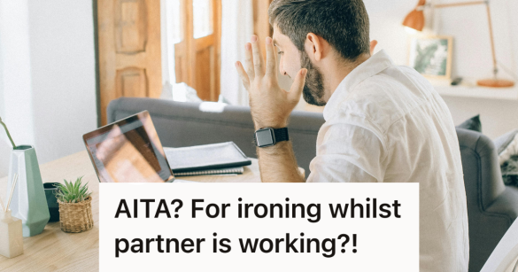 man working from home