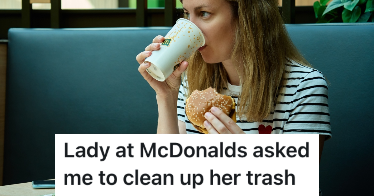 woman eating fast food