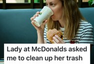 A McDonald’s Customer Was Asked To Clean Up Trash By Another Diner, But They Told Her She Was Way Off And Didn’t Work There