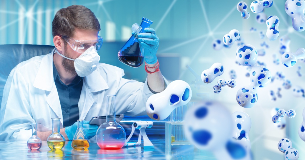 Scientist looking at samples