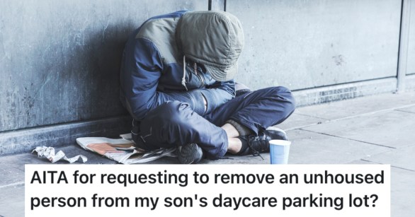 homeless man hunched over