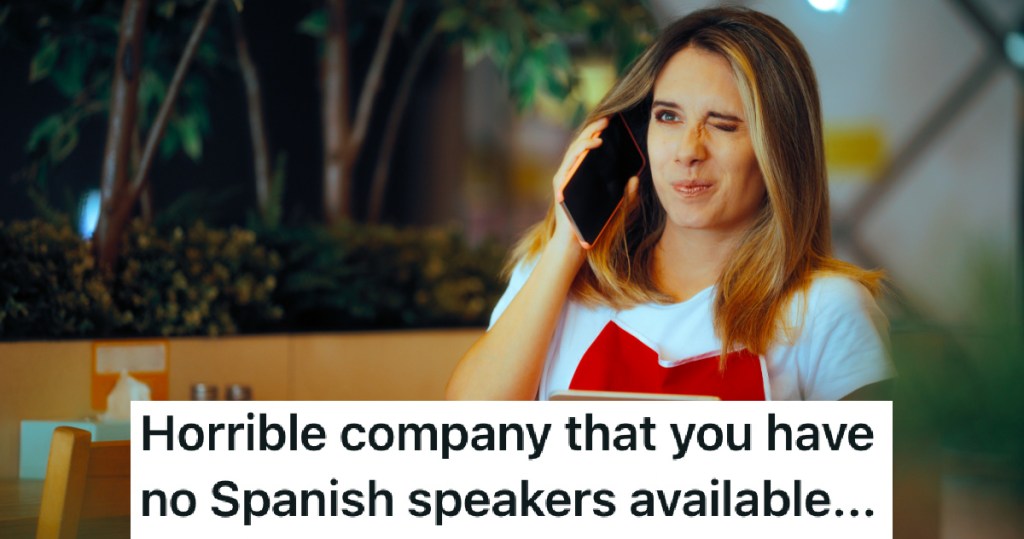 employee taking rude call from customer