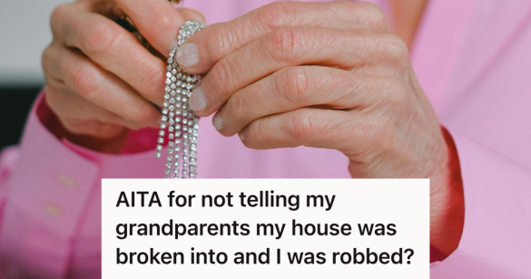 old woman holding jewelry