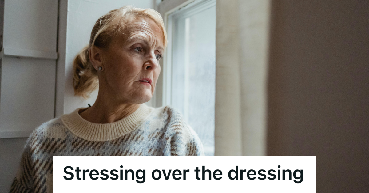 old woman looking upset