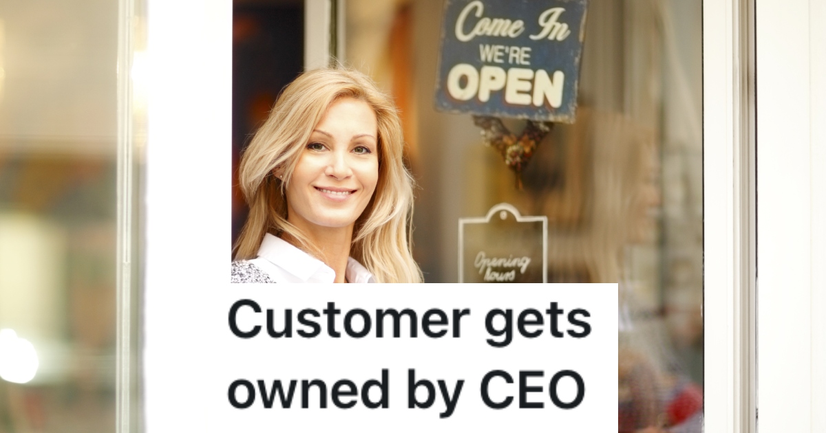 woman in front of a store