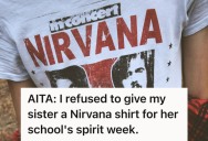 Older Sibling Tried To Stop His Sister From Misusing A Nirvana Shirt For “Rapper Day,” But His Parents Made Him Give Her The Shirt Anyway