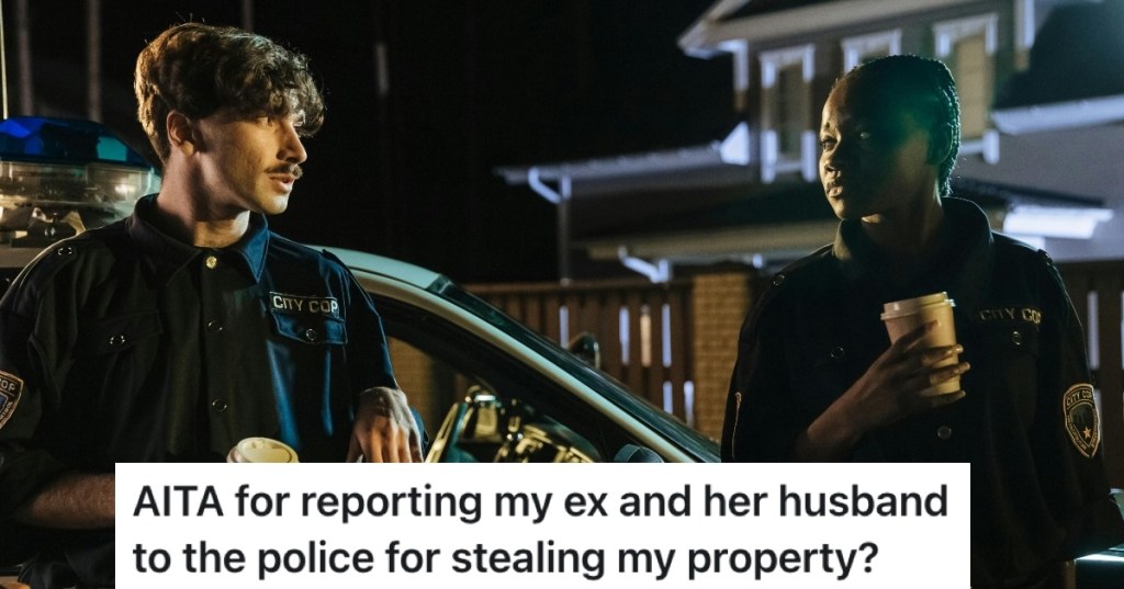 police officers outside at night.