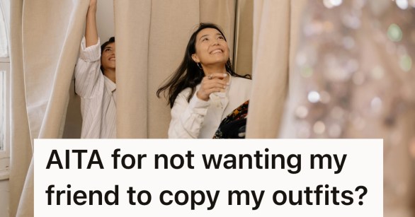 smiling women shopping for clothes