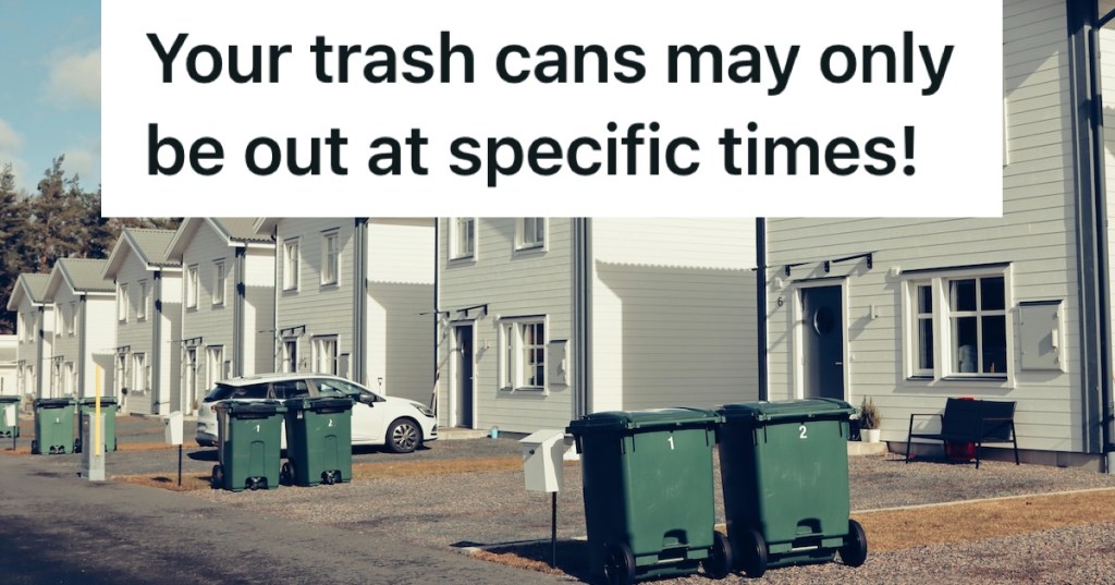 trash cans at the curb