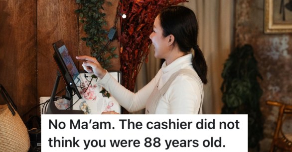 cashier ringing up purchases