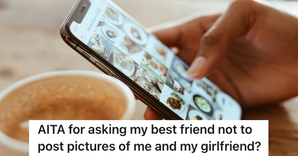 scrolling phone while having coffee