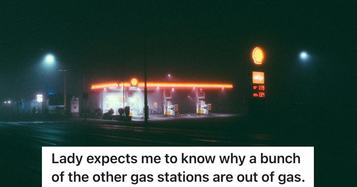 gas station at night