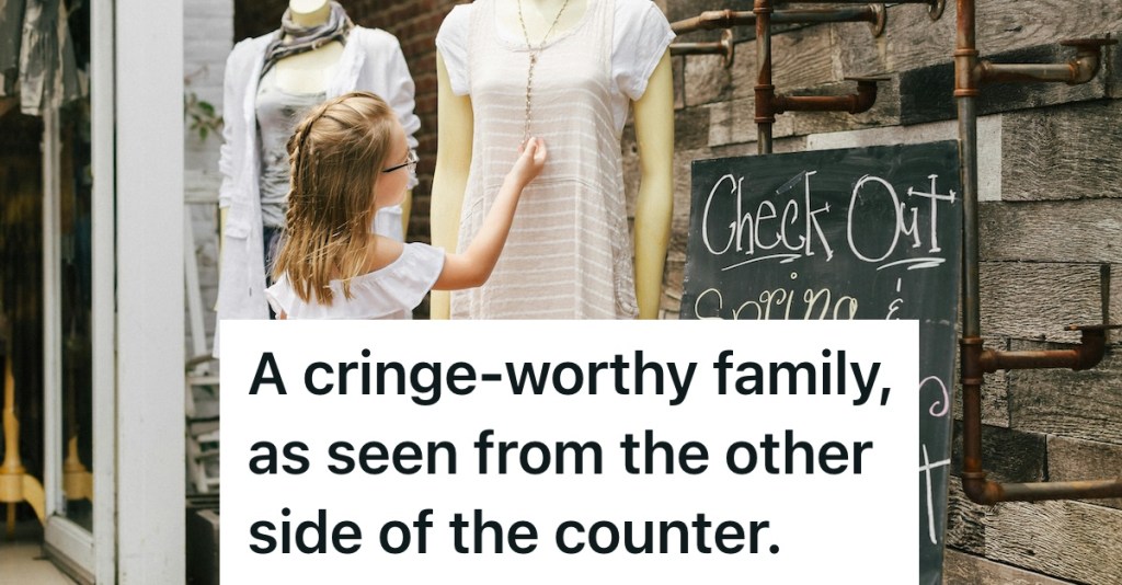 Big Family Frustrates Clothing Store Cashier With Huge Piles, But It Gets Even Crazier When The Kids Want Candy