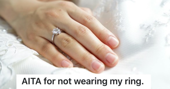 woman wearing an engagement ring