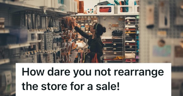 woman restocking store shelves