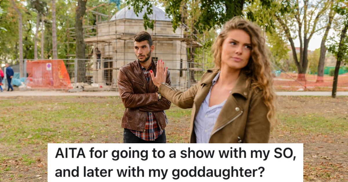 He Took His Goddaughter To See The Same Show He Took His Girlfriend To, And Now Shes Throwing A Fit couple arguing in the park