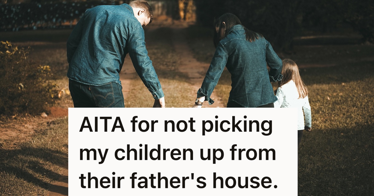 mom and dad walking outside with their children