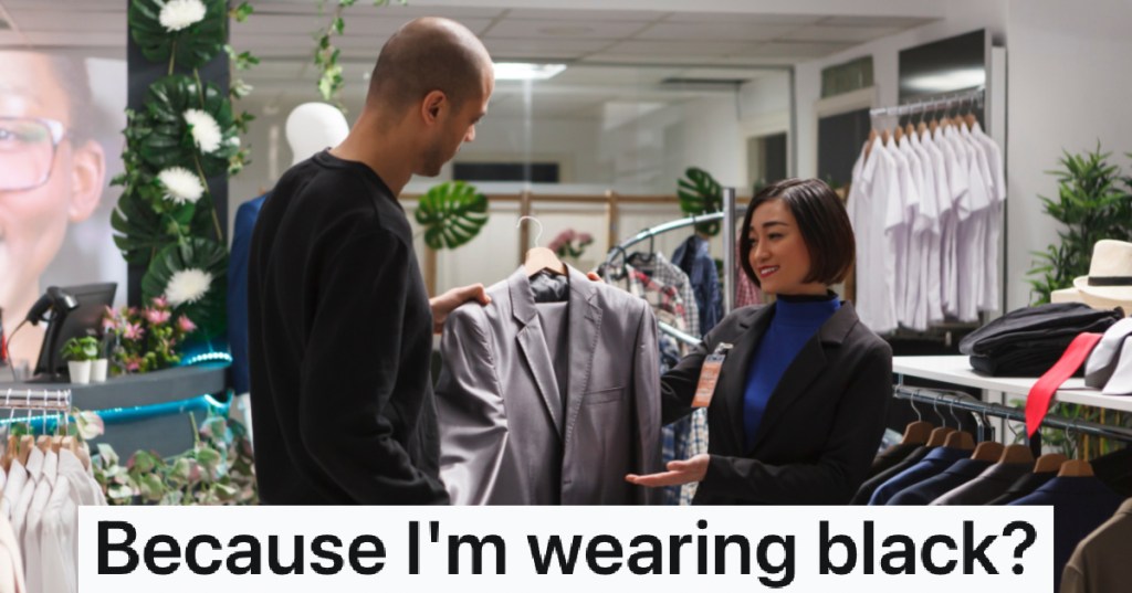 customer asking employee for help