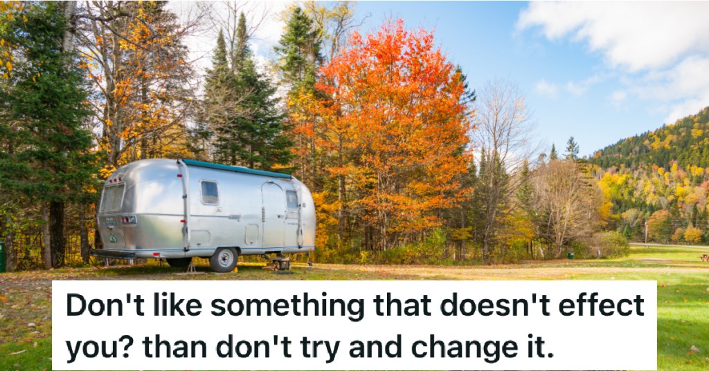 rv sitting on lake property