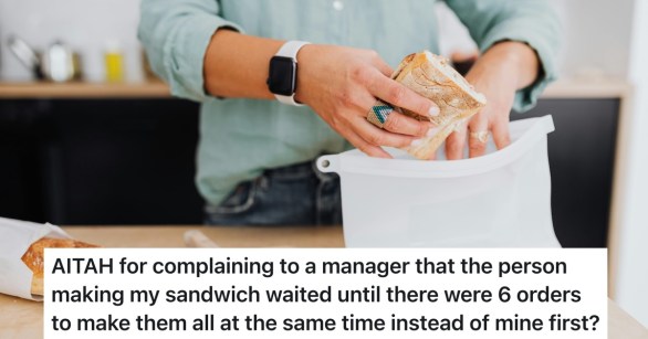 person making a sandwich and putting it in a bag