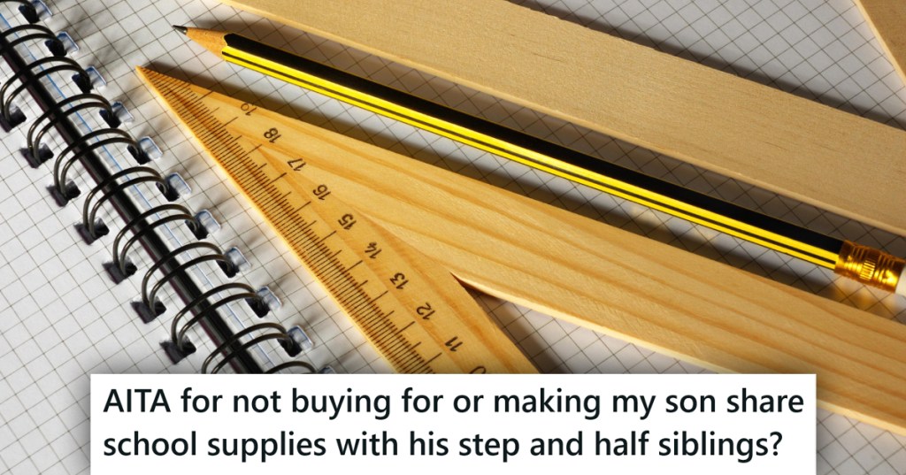 School supplies on a notebook