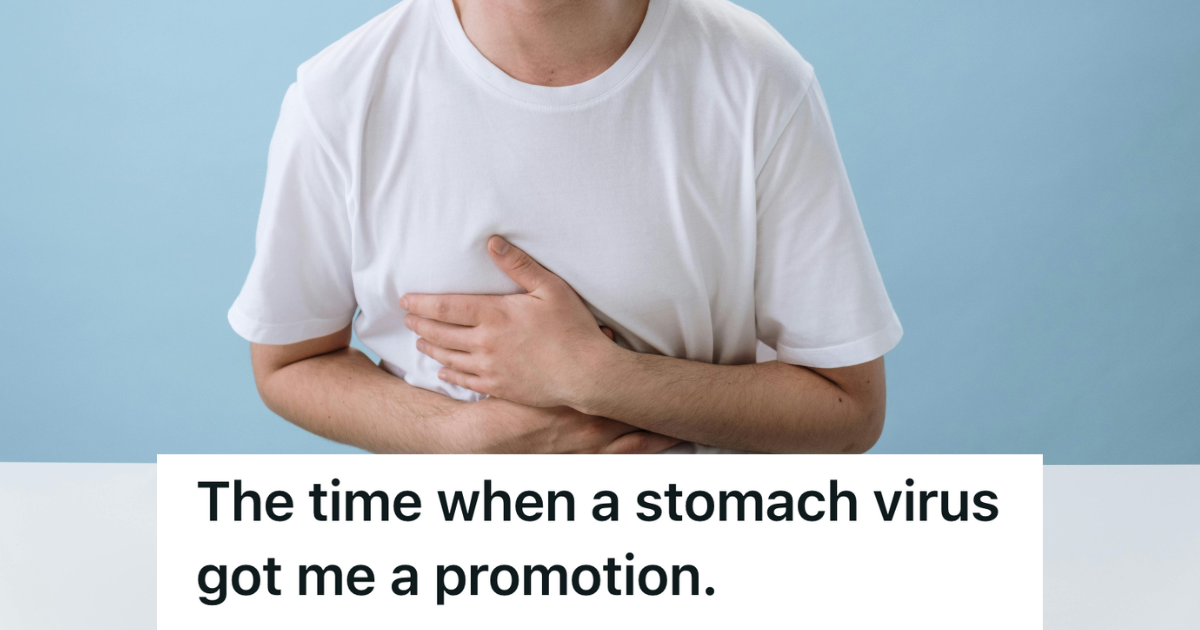 sick man clutching his stomach