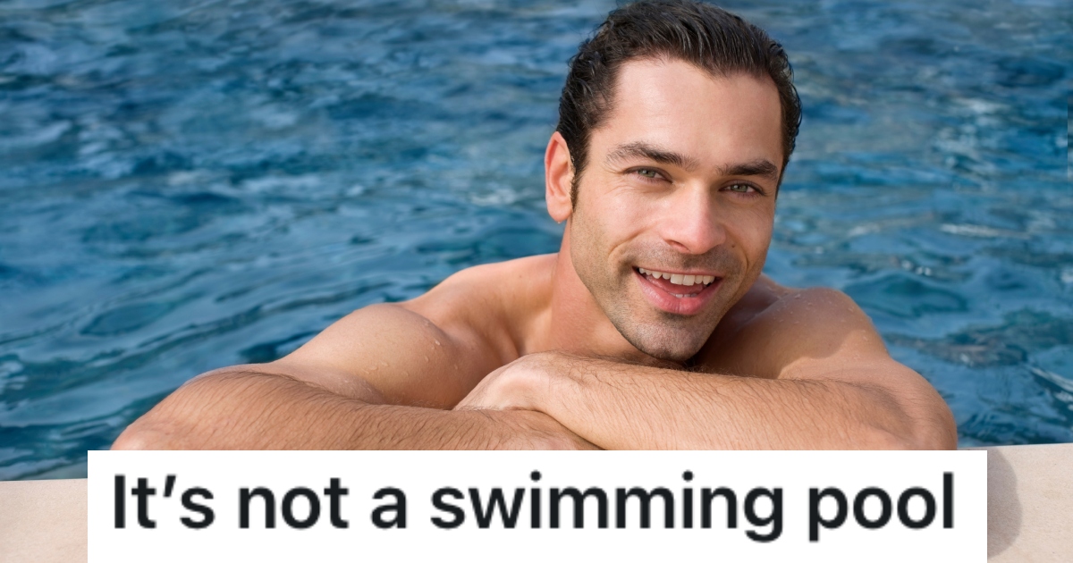 man in a swimming pool