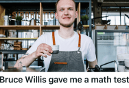 Barista Thought It Would Be A Quiet Winter Night Making Lattes, But Bruce Willis Surprised Him With An Unexpected Challenge