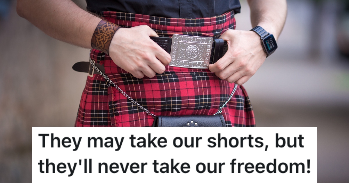 man wearing a kilt