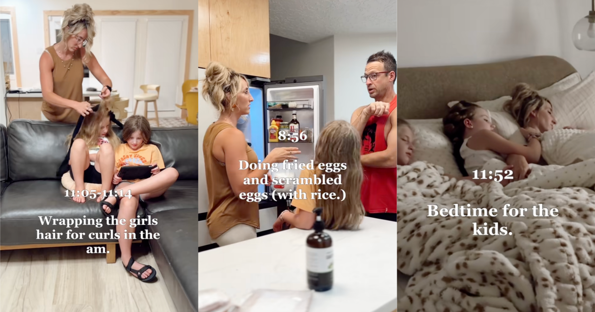 family getting ready for bed