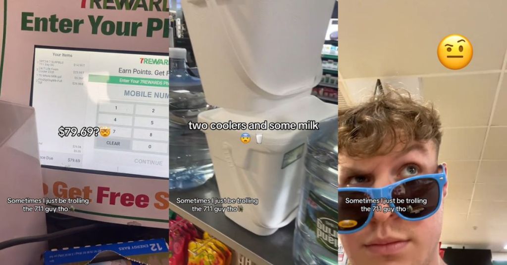 Checking out items at a 711