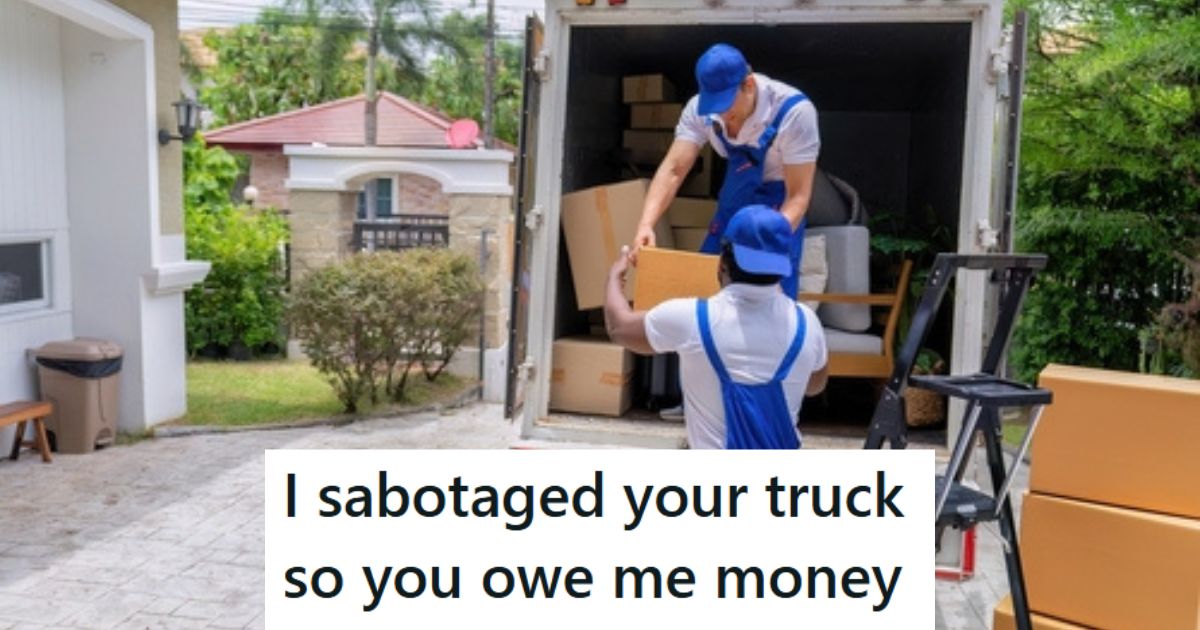 Two movers unloading truck