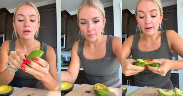 woman talking about avocados