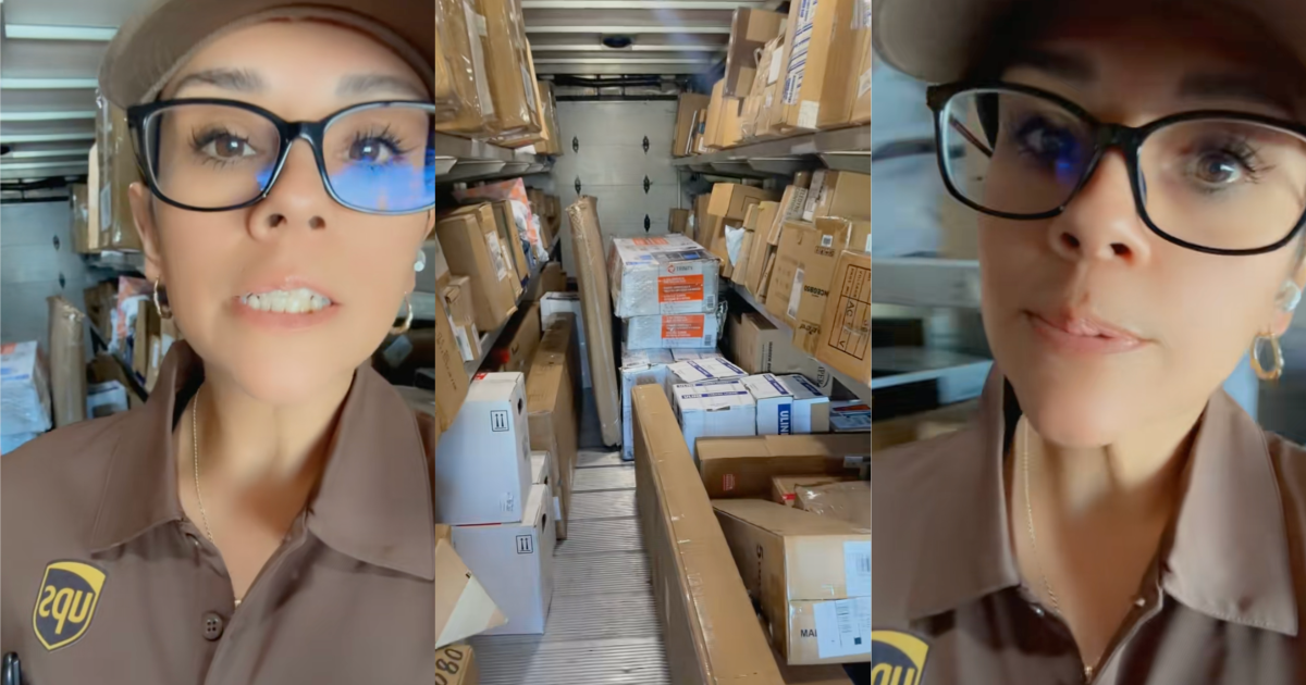 woman in a ups truck