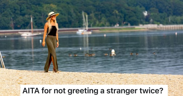 woman walking along the beach