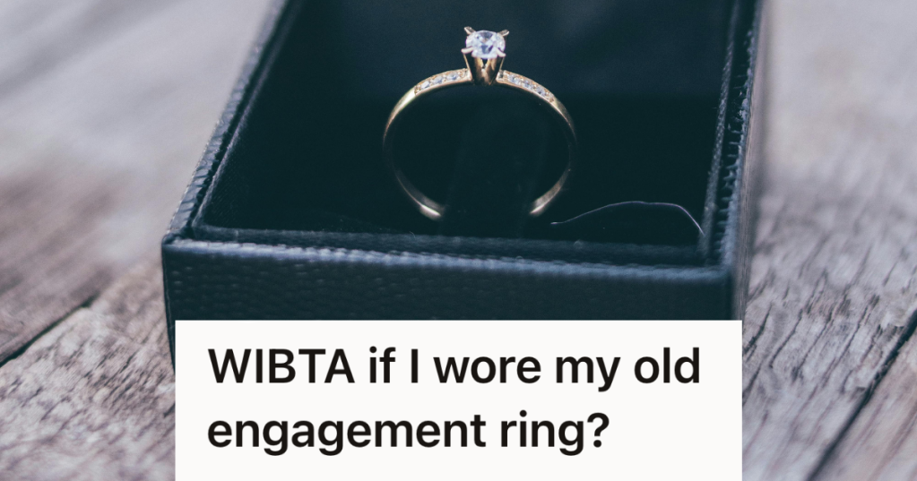 wedding ring in dark blue box