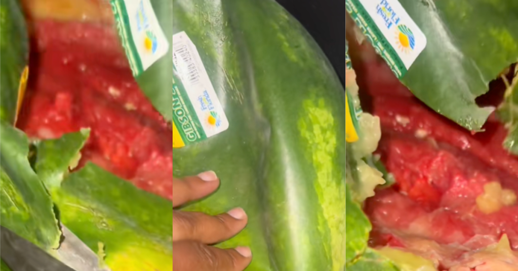 woman with a watermelon