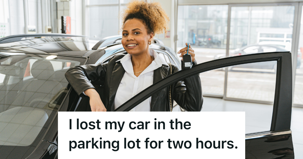 woman holding keys to new car