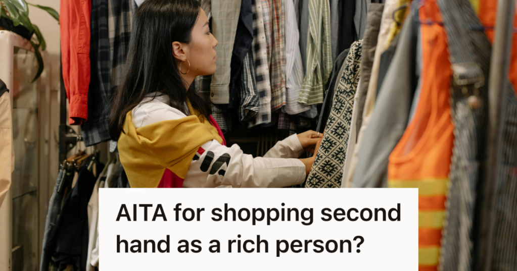 woman thrift shopping