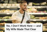 6’5” Tall Man Was Shopping At A Bulk Store When A Rude Lady Assumes He Is A Retail Employee And Grabs Him By The Arm, But Then His Loud And Petite Wife Steps In