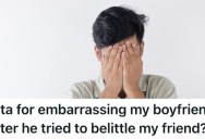 Cringing Girlfriend Tolerates Her Boyfriend’s Showy Behavior In Company, Because He’s Very Different When They’re Alone. But When He Insults Her Friend She Bites Back, Leaving Him Embarrassed And Wounded.