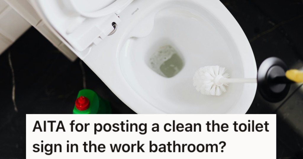 Cleaning a toilet with bleach and a brush