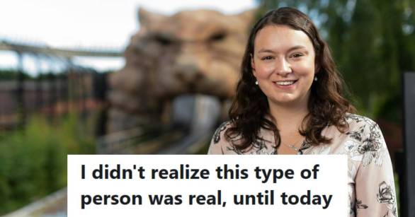 Amusement Park auditor standing in front of an attraction