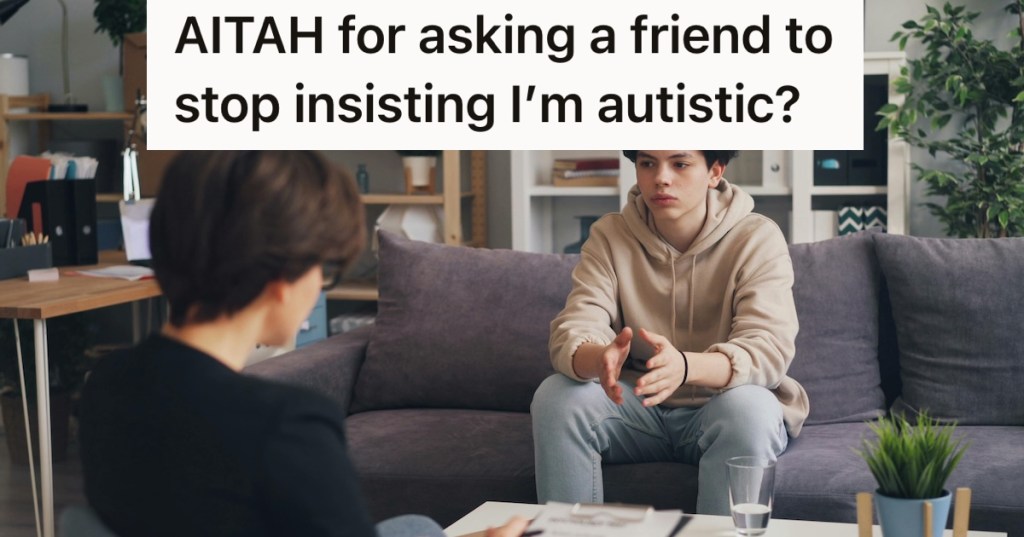 Teen boy talking to therapist