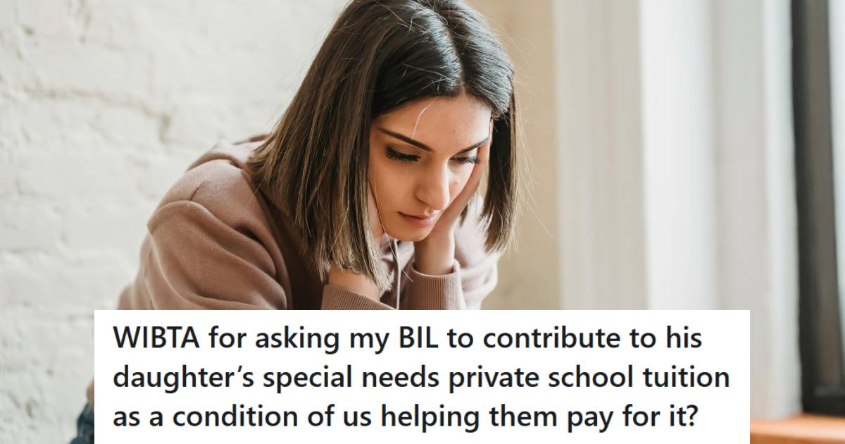 Woman holding her head and thinking about whether or not to say something to husband