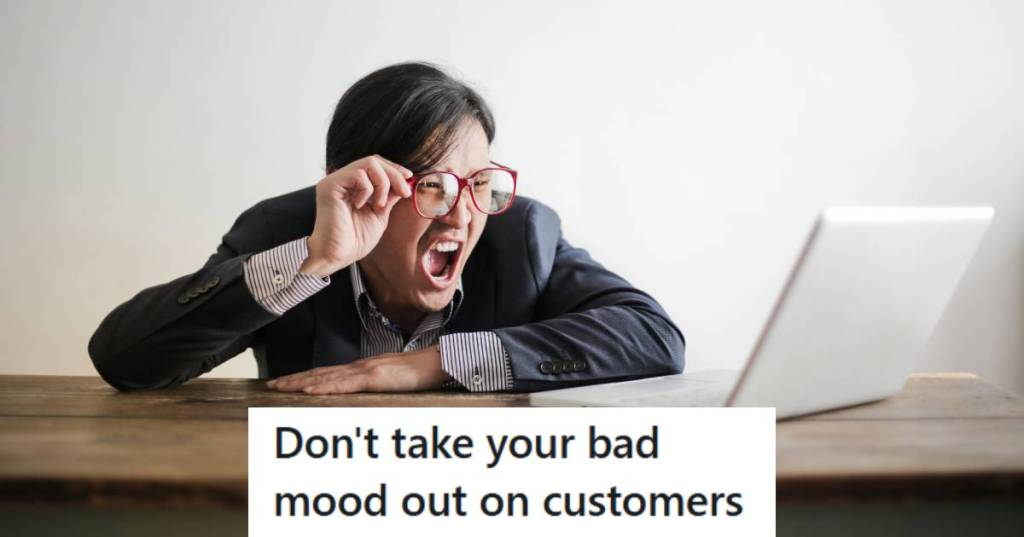 Sales manager angry and looking at his computer screen